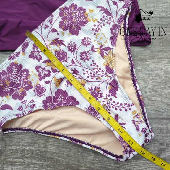 Cupshe Ribbed Bottom Tankini Swimsuit Size M - Picture 6 of 7